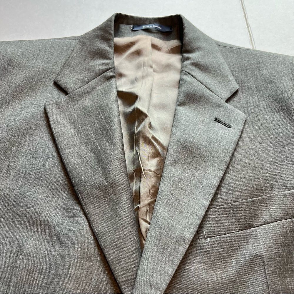 Chaps Ralph Lauren Men's Wool/Cashmere Sport Coat Gray w/ blue stripe Size 40R